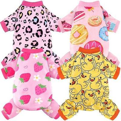 4 Pack Dog Pajamas Soft Lightweight Dog Recovery Suit Onesie Clothes for Small Medium Female Pet Boys Girls Dogs