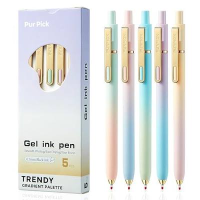 Cute Gel Pens,5 Pcs 0.7mm Retractable Quick Dry Black Ink Pens | Fine Point Smooth Writing Pens for Nurses,Cute Aesthetic Back-to-School Office School Supplies Gifts for Women & Students