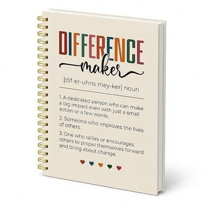Rusenbao Difference Maker Spiral Journal Notebook Gift for Women Boss Coach | Thank You Gifts for Teacher Men Mentor Leader,Appreciation Office Gifts for Coworkers,Hardcover Spiral Lined Notebook 8.3 x 6