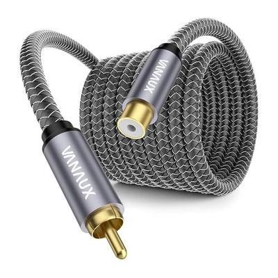 VANAUX RCA Extension Cable Subwoofer Audio Cable, 75 ohm, RCA Male to Female for Amplifier,HiFi, Analog & Digital (26ft/8m)
