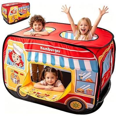 Kids Play Tent for Toddlers Indoor Outdoor Toy Gift for 3 4 5 6 7 Girl Boy | CPC certified 1-sec setup Foldable Easy storage & carry Large fits 2-3 kids Safe & stable Role-play Multi-purpose