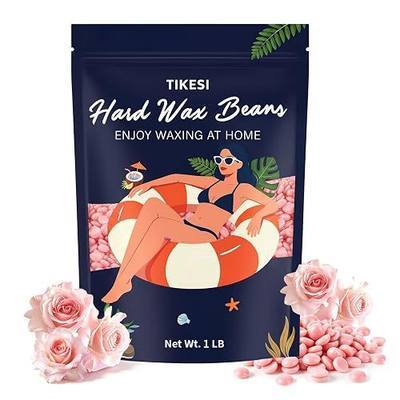 TIKESI Hard Wax Beads 1lb for Hair Removal, Waxing Beads for Brazilian Coarse Bikini, Face, Eyebrow, Back, Chest, Legs, Armpit, Full Body, At Home Hard Wax Refill for Women Men