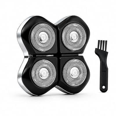 1 pack Replacement Heads Compatible with FlexSeries Pro Shaver, 4-Blade Precision Shaving Heads for Bald Head, Smooth Clean Shave, Black