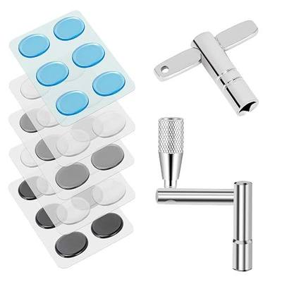 Drum Accessories Set: 30 Drum Dampeners Gels + 2 Drum Keys | Z-Shape Speed Key & T-Shape Universal Key for Tuning Drums