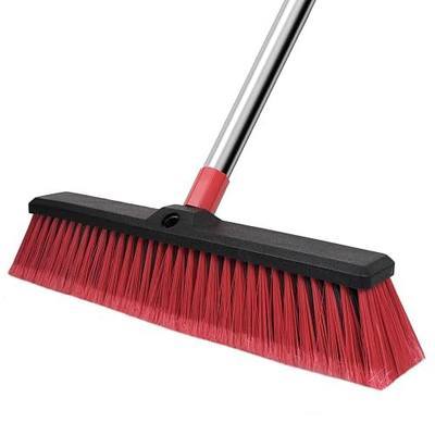18”Push Broom with 70” Long Handle Heavy Duty Outdoor Broom for Cleaning Shop Garage Driveway Patio Deck Concrete Floor Sweeping