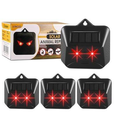 Solar Predator Eye Coyote Deterrent Outdoor Deer Repellent | Red LED Lights,Solar Powered Fox Raccoon Skunk Cat Repellent for Yard Garden,Waterproof Wildlife Animal Deterrent