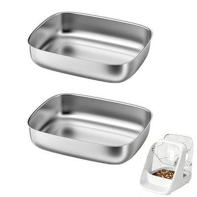 16oz (500ml) Stainless Steel Cat Bowls, 2-Pack Extra Large Wide | Unbreakable 304 Grade, Dishwasher Safe, Fits ePawDen Microchip Pet Feeder Only