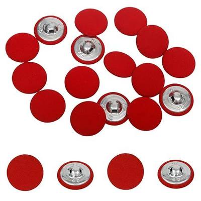 Lilaly Fabric Covered Buttons 20 Pack - 1 inch Round Satin Sew On Buttons with Shank for Jacket Coat Suits Wedding Dress, DIY Craft Buttons for Sewing, Red