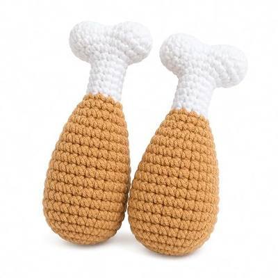 Handmade Crochet Cat Toy, Catnip & Crinkle Drumstick, 2 Pack | Helps Keep Indoor Cats Active And Engaged During Daily Play