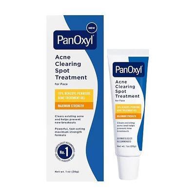 PanOxyl Acne Clearing Spot Treatment, 10% Benzoyl Peroxide, For Face, 1 oz | Maximum Strength, Fast-Acting, Clears & Helps Prevent Acne, Calms Redness, With Allantoin, Bisabolol & Sodium Hyaluronate