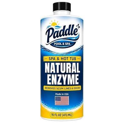 Paddle Hot Tub Enzyme Treatment for Spas & Hot Tubs - 16 oz | Breaks Down Oils, Lotions & Scum Line Buildup - Helps Improve Water Clarity & Reduce Odors - Made in USA