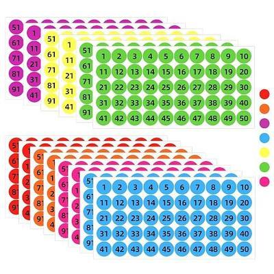 1400 Pcs 1 Inch Consecutive Number Stickers 1-100 Round Colored Labels Self Adhesive Number Decals for Inventory, Storage, Boxes, Classification, Organizing,Bins(Multicolor)