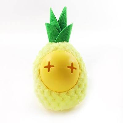Pineapple Dog Squeaky Treat Dispensing Toy, 8" Chew Toy | Interactive Plush, Teeth Cleaning, Slow Feeder Puzzle, Medium & Large Dogs
