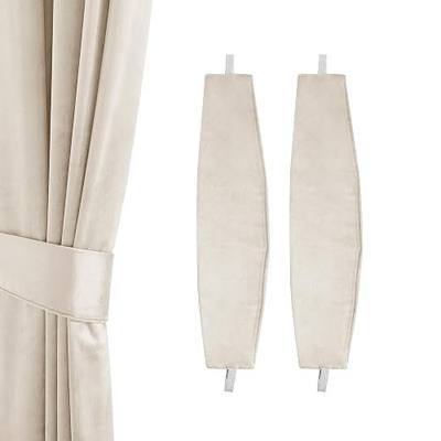 StangH Velvet Tie Backs for Curtains Beige, 21 inches Length, 2 Packs | Soft Velvet Fabric Match Curtains, Luxury Home Decoration Holdbacks, Convenient Decorative Ties for Home Office Window Drapes