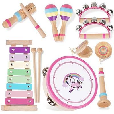 ATOYUS Musical Instruments for Toddlers 1-3, Unicorn Montessori Music Toys | Wooden Percussion Instruments Xylophone Tambourine for 1 2 3 Year Old Girls Baby Kids, Preschool Christmas Birthday Gift