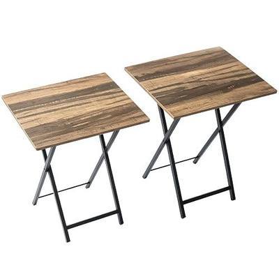 Folding TV Tray Table, Set of 2 Small Table, TV Dinner Table, Snack Tray Table Set, Portable Foldable Desk, Sofa Side Table, TV Tray Table for Couch, Living Room, Small Space
