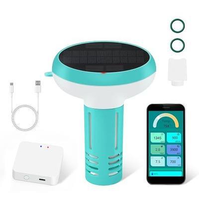 Digital Pool Water Tester, 7-in-1 Smart Floating Meter, WiFi Enabled, Chlorine, Salinity, Tests pH, ORP, EC, TDS, Temperature, Chlorine