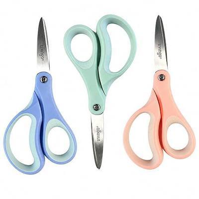 LIVINGO Kids Scissors 6 Inch 3 Pack Soft Blue Mint Green Peach Pink | School Supplies for Age 8-12, Pointed Tip, Stainless Steel Blades, Left & Right Handed Grip, DIY Craft Classroom Use