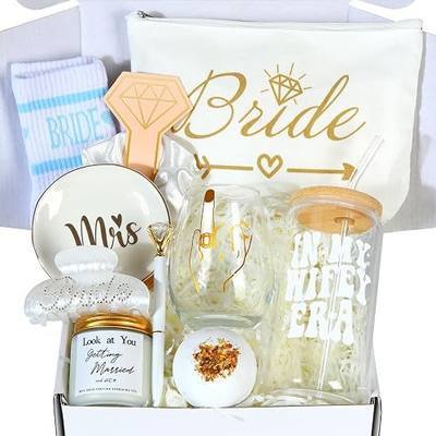 Bridal Shower Gifts for Bride To Be Gift Box,Bachelorette Gifts for Brides weeding,Engagement Gifts for Women Couples Popular Presents Set for Women Her Wifey Blue Gift