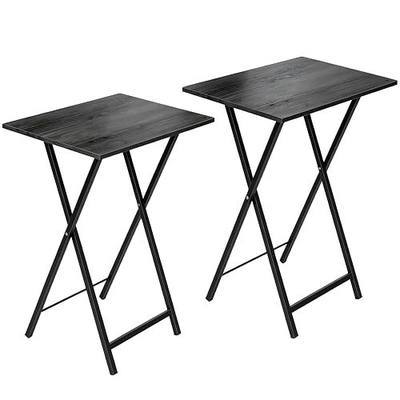 Folding TV Tray Table, Set of 2 Small Table, TV Dinner Table, Snack Tray Table Set, Portable Foldable Desk, Sofa Side Table, TV Tray Table for Couch, Living Room, Small Space