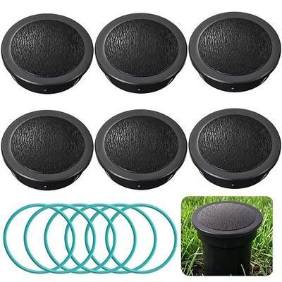 Rtteri 6 Pack Sprinkler Head Caps Compatible with Rain Bird 1800 Series Irrigation Cap Replacement with Nitrile O-Ring Leak Proof UV Resistant ABS Sprinkler Repair Caps No Tool Installation