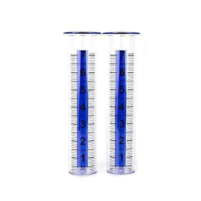 BinaryABC 2Packs 8.3 Inch Transparent Plastic Rain Gauge Replacement Tube, Outdoor Replacement Rain Gauge Tube for Lawn Garden Yard Home(Blue)