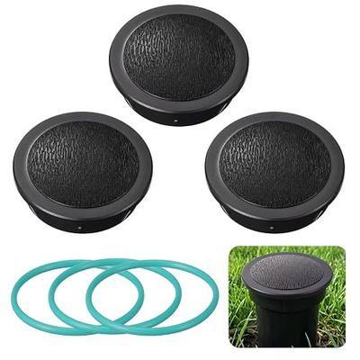 Rtteri 3 Pack Sprinkler Head Caps Compatible with Rain Bird 1800 Series Irrigation Cap Replacement with Nitrile O-Ring Leak Proof UV Resistant ABS Sprinkler Repair Caps No Tool Installation