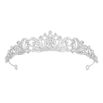 Silver Tiara for Women Princess Crown for Birthday Wedding Quinceanera | Metal Rhinestone Crystal Bride Small Prom Halloween Cosplay Christmas Party Pageant Hair Accessories Royal Photo Props