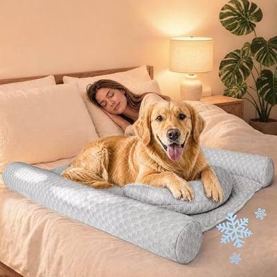 JoyBlooms Co-Sleeping Dog Bed for Bed Human Dog Bed Bedside Pillow | Cooling Anti-Slip Breathable Washable Foldable