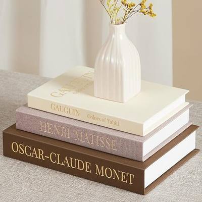 InnoGear Decorative Books, Set of 3 Modern Home Decor Linen Fake Books for Coffee Table Living Room Shelves Aesthetic Faux Decor Book with Hidden Storage for Bookshelf Tabletops Photography