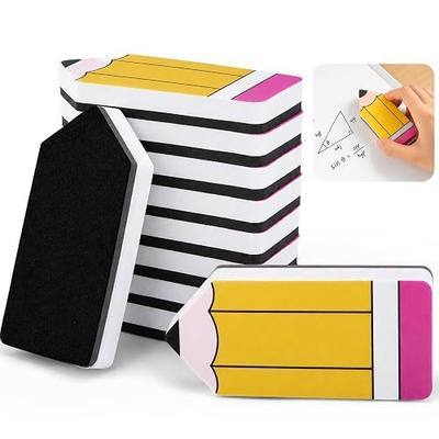 Wehhbtye 10 Pack Pencil Magnetic Whiteboard Eraser, Back to School Magnetic Dry Erasers, Pencil Shaped Classroom Wiper Cleaning for School Home Office Board Supplies