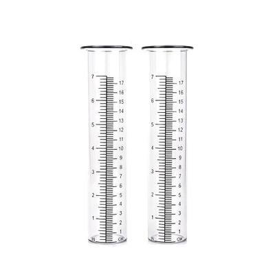 BinaryABC 2Pack Plastic Rain Gauge Replacement Tube, 8.3" Capacity Clear Replacement Rain Gauge Tube, Rain Gauge Outdoor Replacement Tube for Garden Yard, 2" Diameter