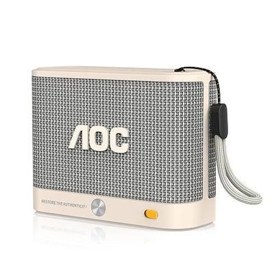 AOC Portable Bluetooth Speaker, Shower Speaker, BT 5.4 with Wireless Stereo Pairing, BassUp, IP65 Waterproof, Dustproof, 30-Hour Playtime, Compact Small for Home, Outdoors, Travel, White