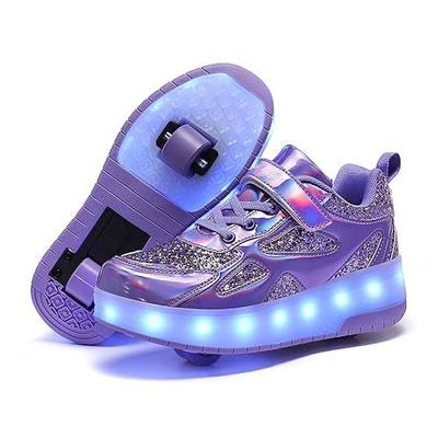 Kids Roller Skates Light up Shoes with Double Wheel Shoes LED USB Charging Roller Sneakers for Girls Boys Birthday Christmas Day Best Gift
