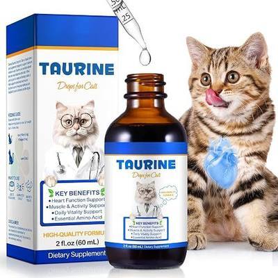 Taurine for Cats Drops - Taurine Supplement for Cats, Liquid Cat Taurine | Supports Feline Heart & Immune Function, Vision, Energy & Vitality, Suitable for All Breeds & Ages 60ML