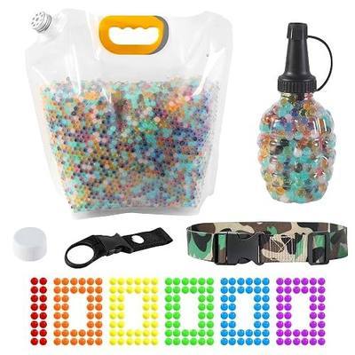 Gel Splat Blaster Refill Ammo Accessory Kit - Include 100,000, Portable Storage Pouch with Strainer, XL Hopper with Funnel, Adjustable Belt, Hopper Clip Buckle - for Ages 14+