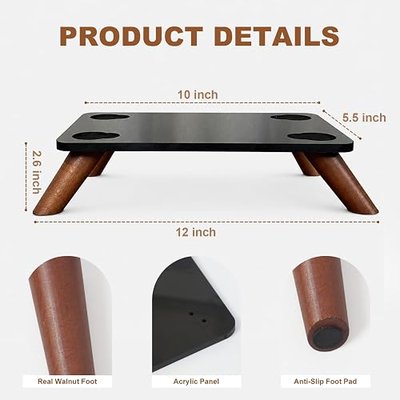 Speaker Stand Compatible with Marshall Acton III/Acton II, Acrylic Desktop Riser with Walnut Legs for Marshall Acton 3 – Speaker Not Included