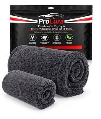Microfiber Car Drying Towel & Interior Cleaning Cloth Set (2-Piece), 1300 GSM 24” x 36” Twisted Loop + 550 GSM 16” x 16” Coral Fleece, Streak-Free, Scratch-Free, Auto Detailing for Cars, Trucks & SUV