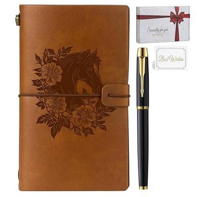 Filten Horse Gifts for Women Girls Horse Stuff Leather Journal Notebook with Pen for Horse Lovers Leather Refillable Notebook, Sketchbook, Travel Diary