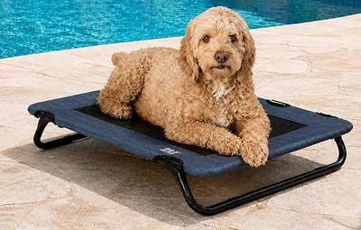Pet Gear Lifestyle Pet Cot Elevated Bed, 30 Inch, Caribbean Ocean | No Assembly Required, Premium Tear Resistant Cooling Mesh, Indoor & Outdoor, Lightweight & Portable
