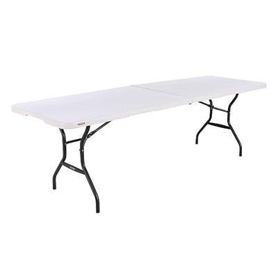 LIFETIME 8-Foot Fold-in-Half Table, Light Commercial, Durable, Portable, Seats 8, Almond