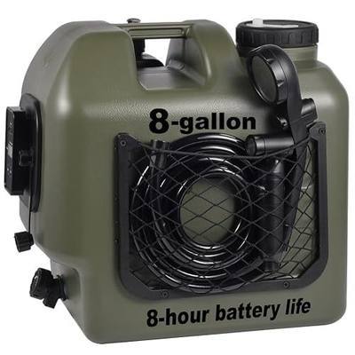 Portable Camp Shower 8-Gallon 8 Hours Battery Life Cordless Electric Rechargeable Food-Grade Water Tank for Camping for Garden & Pet Cleaning