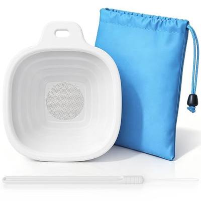 DDJ Reusable Kidney Stone Urine Strainer for Men & Women – Collapsible Silicone Funnel with 50 Mesh Stainless Steel Filter, Portable Urine Catcher for Kidney Stone Collection, Travel Pouch Included