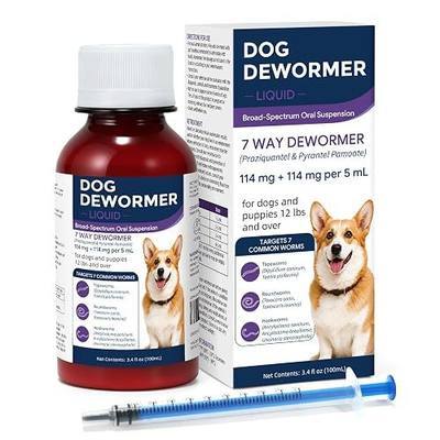 7 Way Dewormer for Dogs, Dog Dewormer, Oral Treatment for Tapeworm, Roundworm, Hookworm, 3.4 fl oz