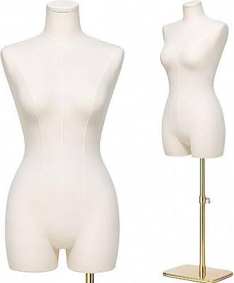 Female Mannequin Dress Form Torso - Fashion Half Body Sewing Mannequin with Adjustable Stand for Clothing Display, Wedding Dress, Boutique & Retail, Maniqui para Ropa, White