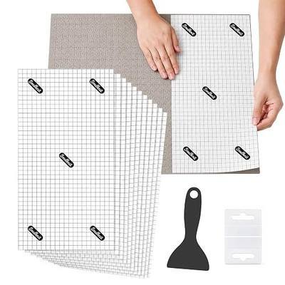 Puzzle Saver Sheets, 12 Self-Adhesive Puzzle Glue Sheets | Peel & stick puzzle tape sheets, for 500-2000 piece puzzles, 14.8 x 7 in, 1 cm grid, easy-release backing, scraper & 2 tabs