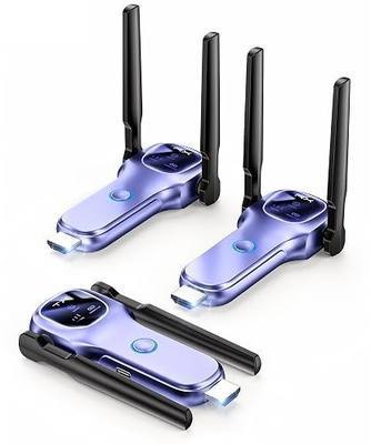 Wireless HDMI Transmitter and Receiver 1TX+2RX, 5G+2.4G up to 656FT/200M,4k Decode, Plug & Play Portable Wireless Display Adapter Extender Kit for PC/Projector/TV Box – Ideal for Meeting/Sports Events