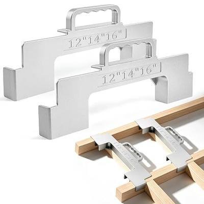 3 in 1 Metal Framing Tools(2PCS),12/14/16 Inch On Center Framing Spacing Tool,100% Aluminum Stud Layout Tool,Precision Stud Spacer Framing Measurement Jig for Walls,Roofs,Ladders Or Floors