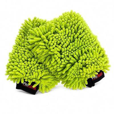 Microfiber Car Wash Mitt 2 Pack, Chenille Scratch-Free Wash Gloves, Ultra Soft, Highly Absorbent, 7.1” x 10.2”, Lint-Free, Reusable Auto Cleaning Mitt (Green)