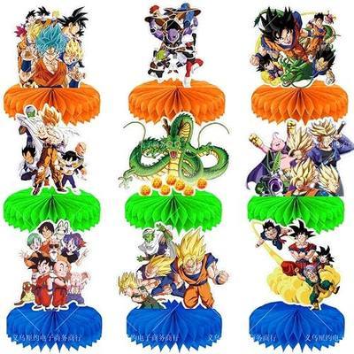 Dragon Birthday Party Supplies , 9Pcs Honeycomb Centerpieces for Dragon Decorations, Double Sided Table Decorations Centerpieces Party.